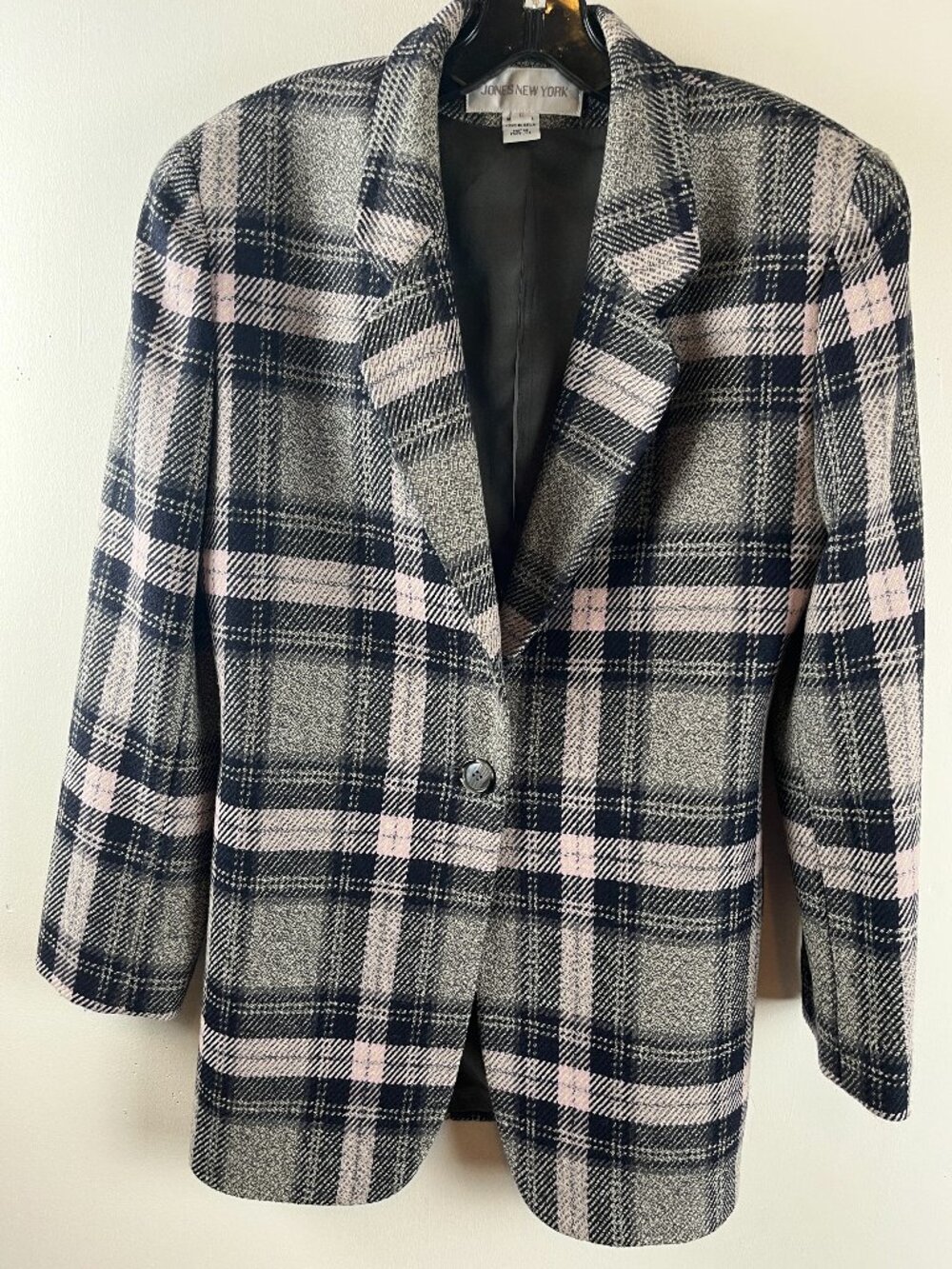 Vintage Jones New York Plaid Wool Blazer